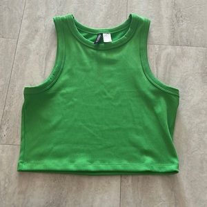 green crop top